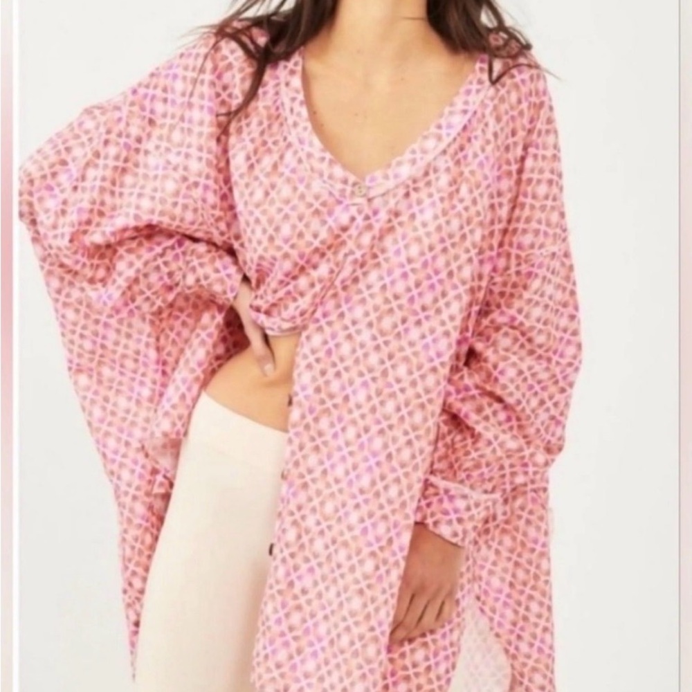 Free People Tunic Blouse with Side Slits OS